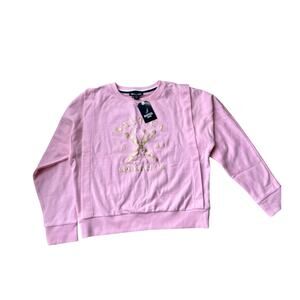 Nautica Jeans Pink/Gold Terry Sweatshirt, Casual, Nautical, Women's Medium